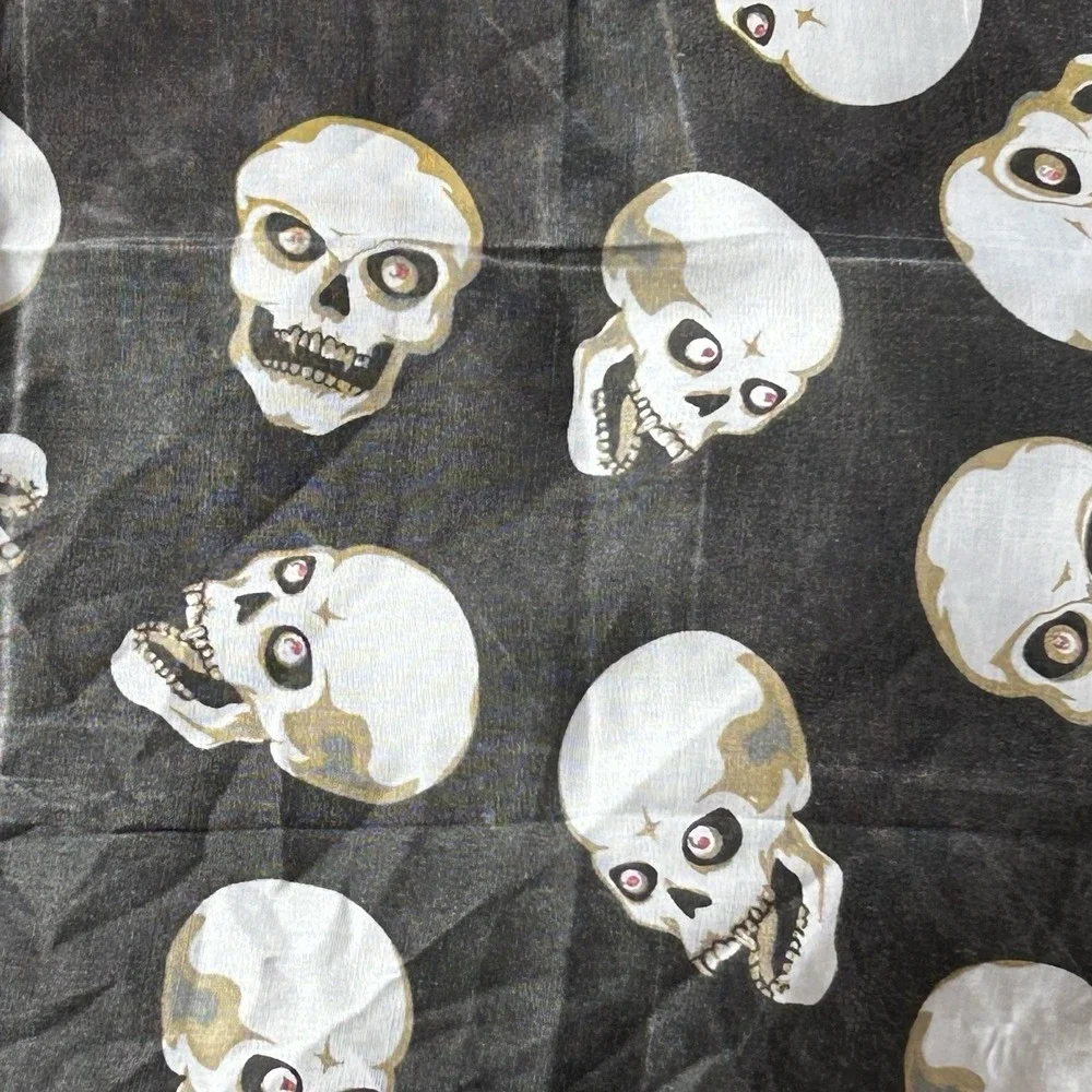 Vintage Skull Heads Black Bandana‎ Skulls Spooky Face Cover Mask Wrap